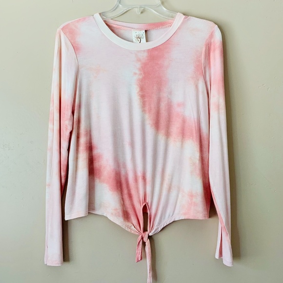 Self Esteem Tops - Self Esteem Scoop Neck Long Sleeve Tie-Dye T Shirt